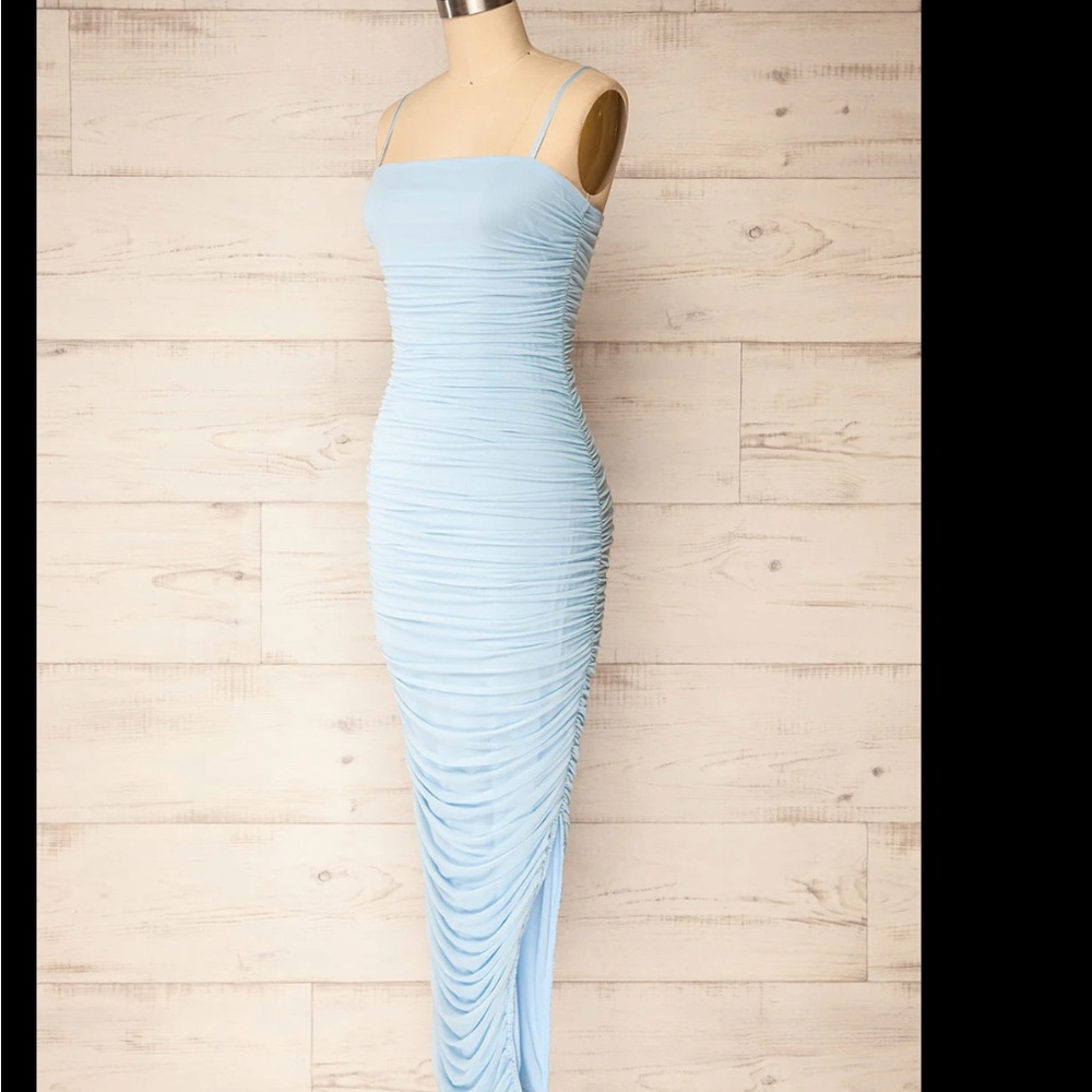 Elegant Navy Ruched Dress